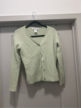 Vintage Norm Thompson Silk Cable-Knit V-Neck Cardigan